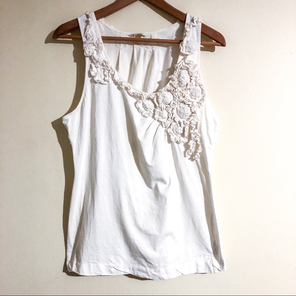Anthropologie Leifsdottir Ruffle Flower Tank